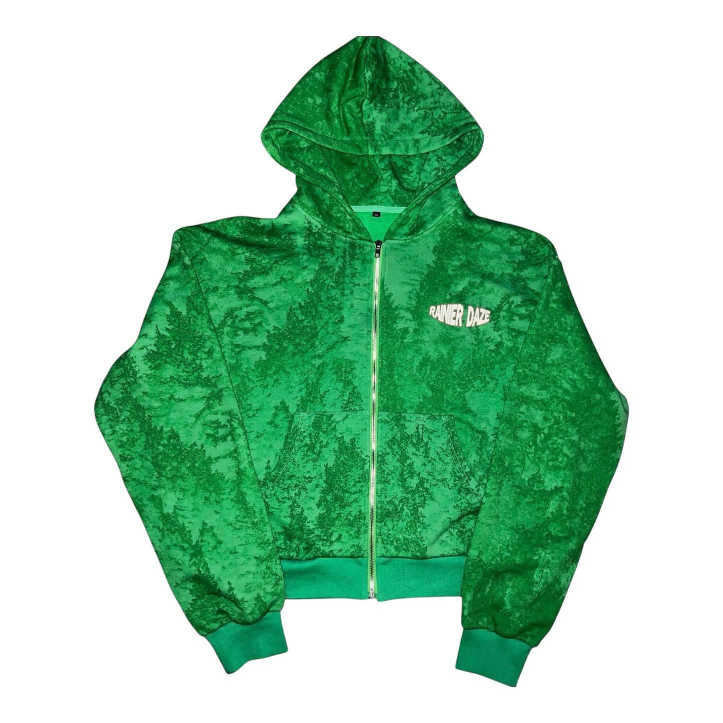 FOREVER GREEN CROPPED ZIP UP